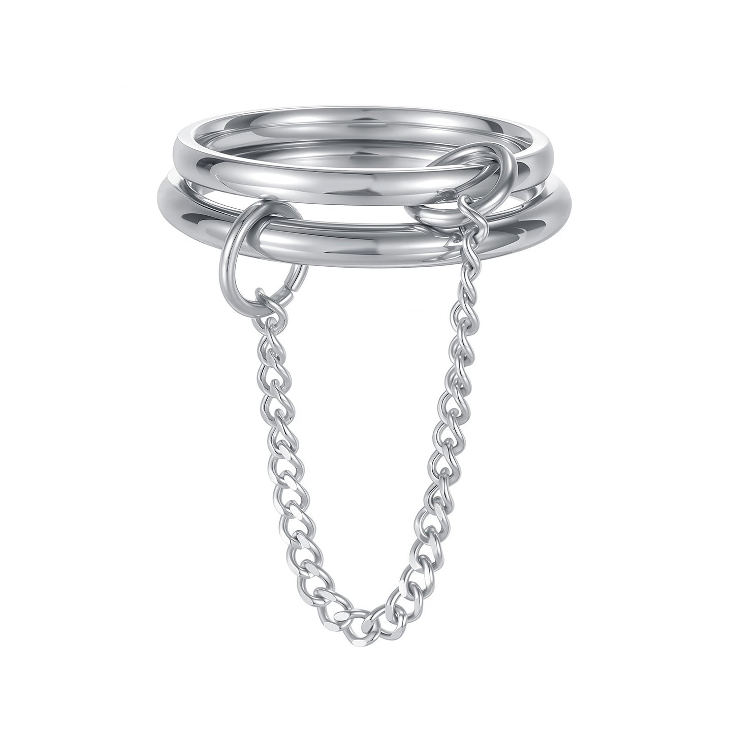 Planderful Titanium Steel Chain Stacked Ring For Men