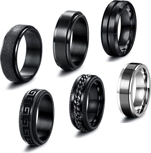 Black Mystery Titanium Steel Ring for Men - European and American Style