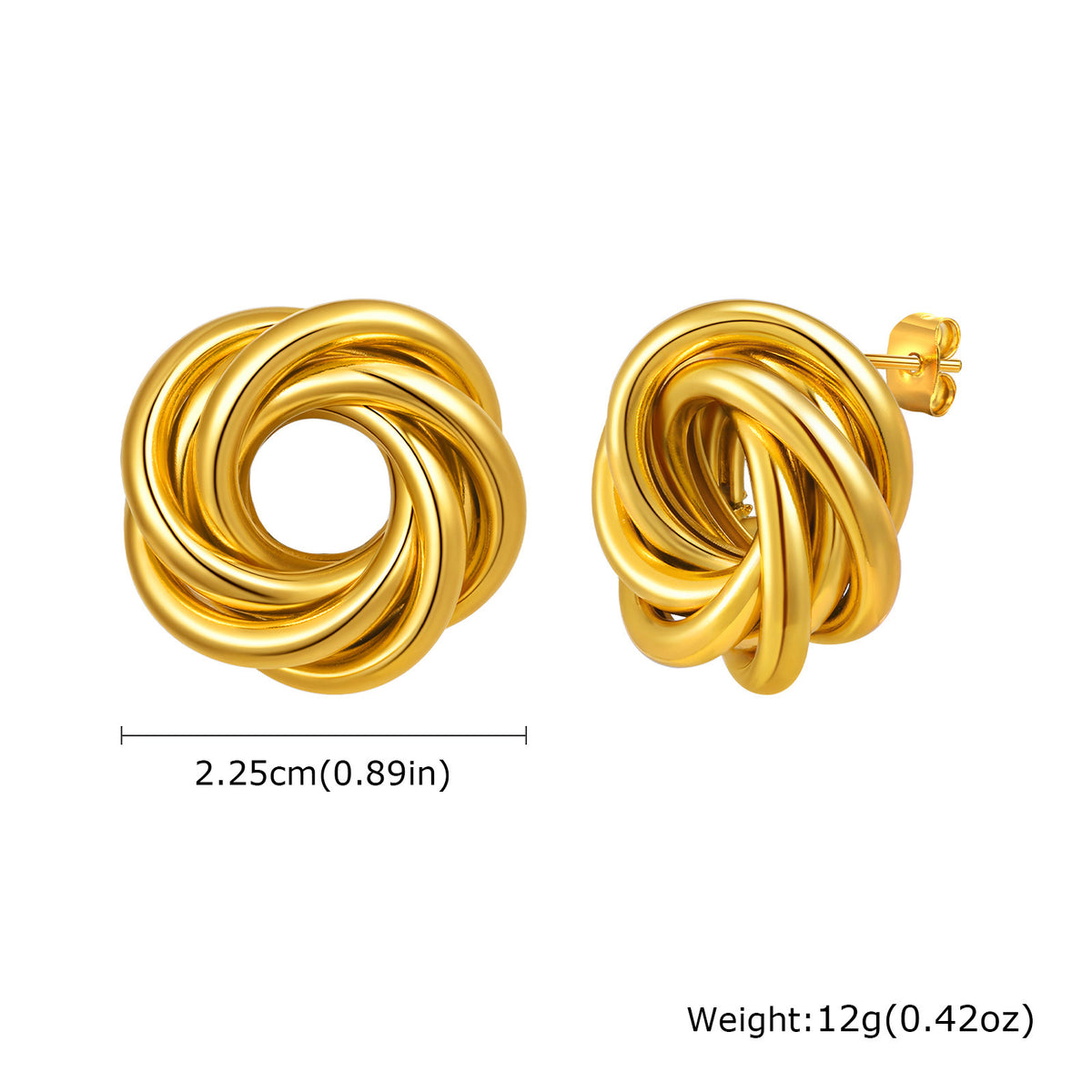 Layered Geometric Circle Drop Earrings — Four Styles