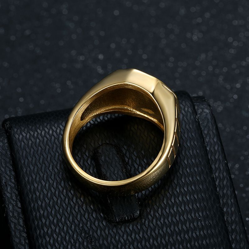 Planderful Everyday Genie Hip Hop Inspired Greek Mythology Mens Ring Titanium Steel Gold Plated