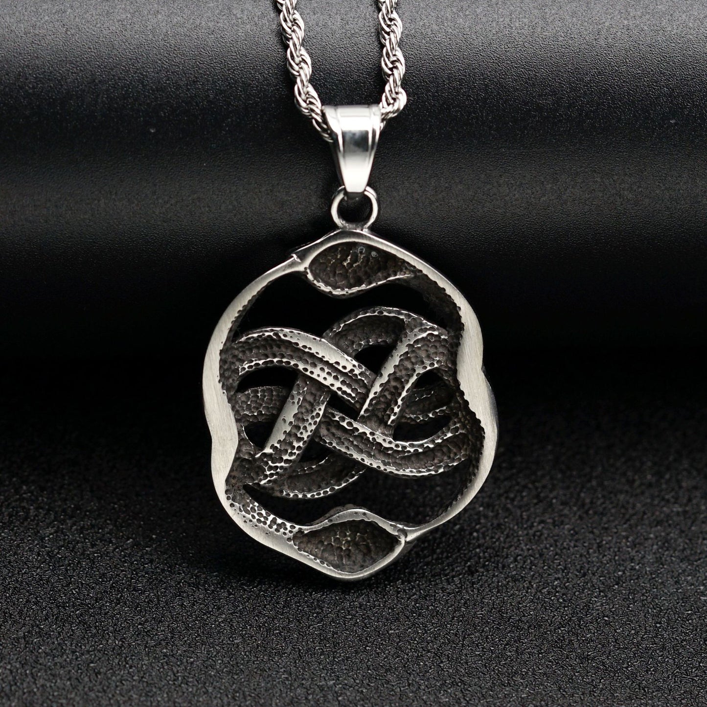 Steel Necklace – Vintage Snake Pendant