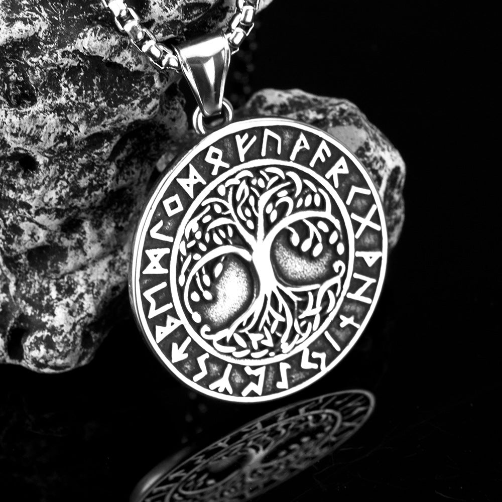 Nordic Stainless Steel Men's Pendant Viking Tree of Life Necklace