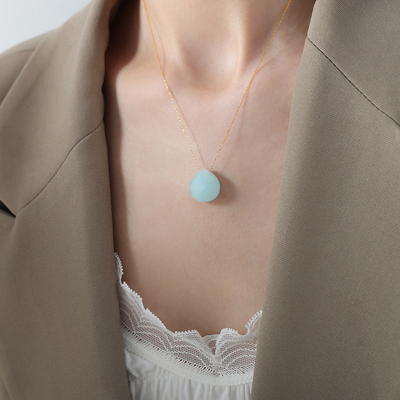 Natural Stone Drop Pendant Necklace - Unique High-Quality Design