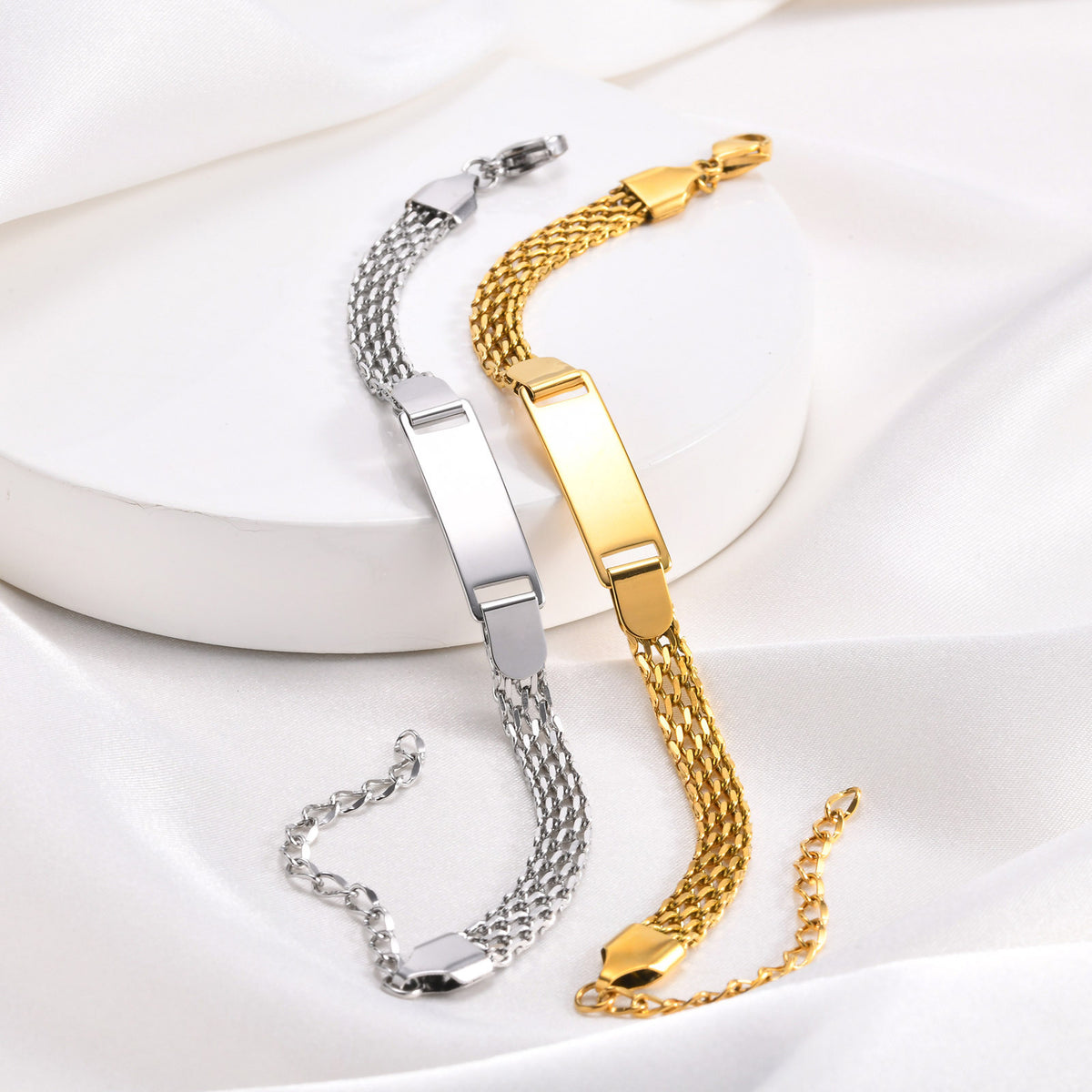 And Personalized Curved Brand Stainless Steel Bracelet Unisex