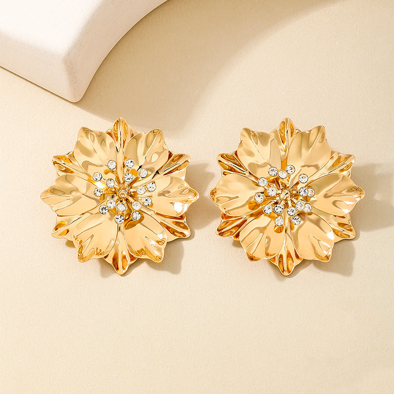 Planderful Vienna Verve Earrings – Exaggerated Multi-Layer Flower Design