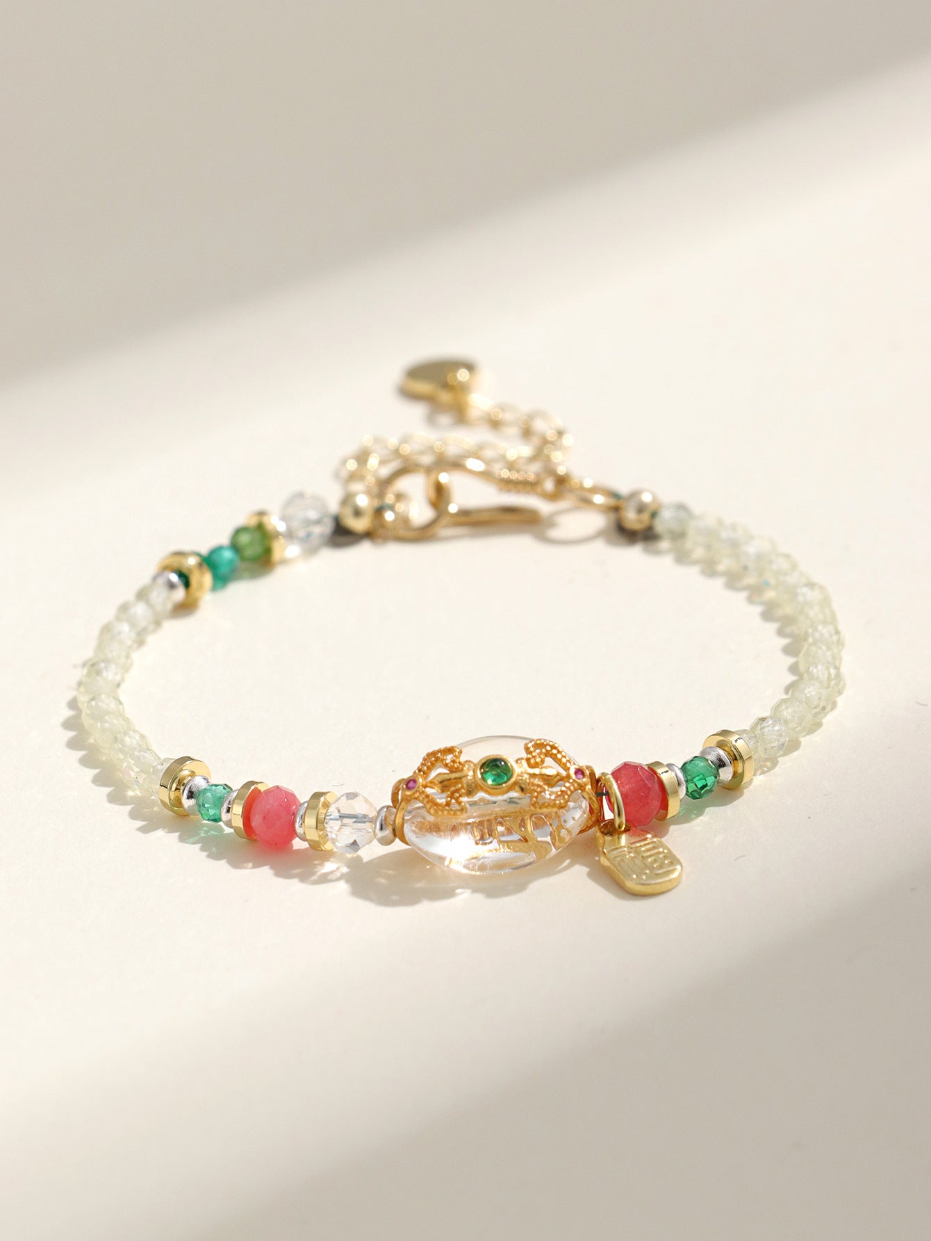 Planderful Fortune's Favor Bracelet – Premium Aquamarine and Pink Crystal Design