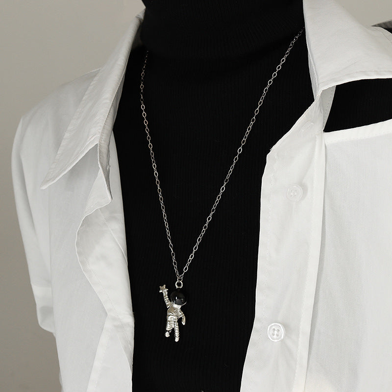 Space Explorer Titanium Steel Pendant Necklace - Unisex Hip-Hop Fashion Piece