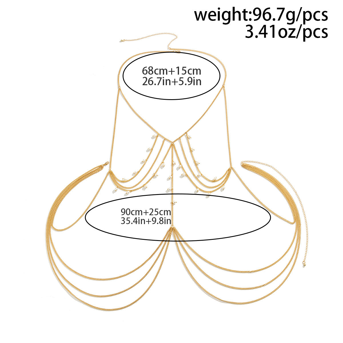 Sexy Imitation Pearl Star Tassel Necklace and Body Chain