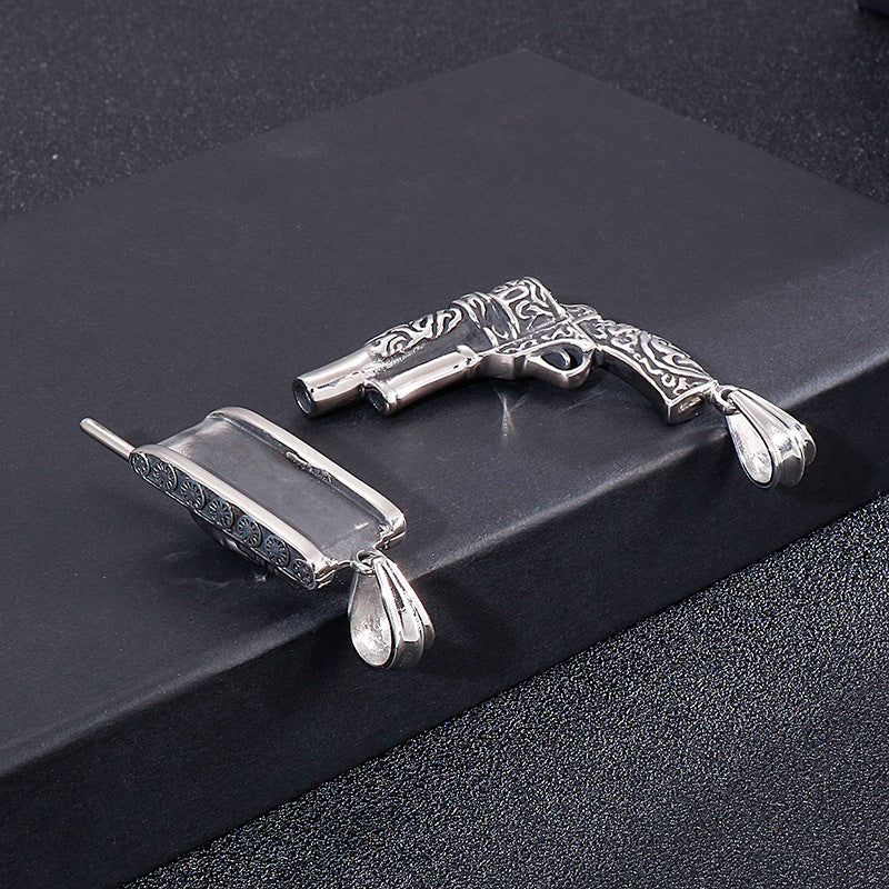 Punk-inspired Military Tank Pistol Pendant for Men