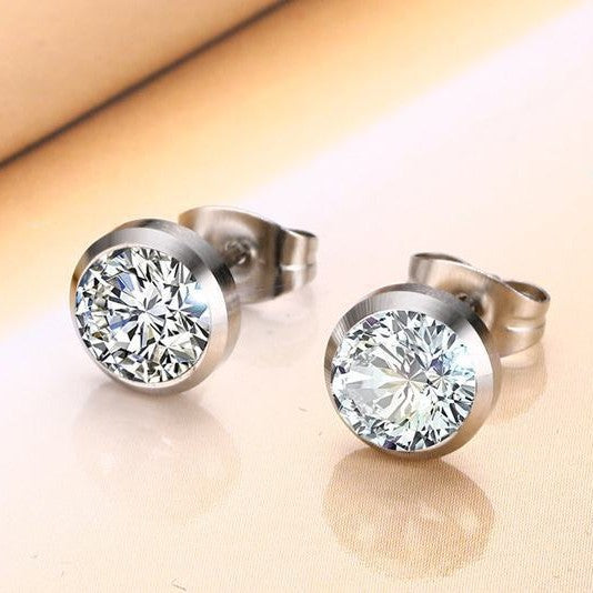 Zircon Earrings — Gold or Silver Tone