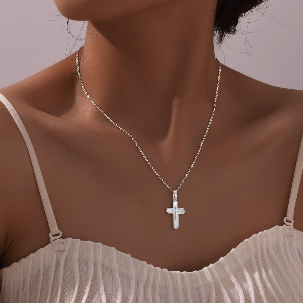 Cross Shell Copper Necklace for Women