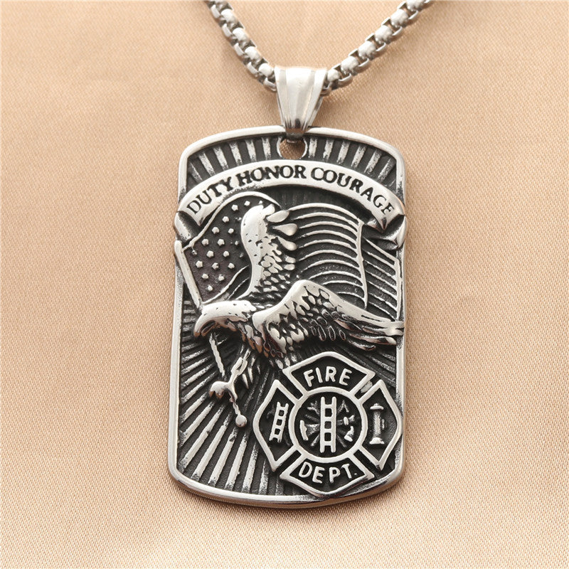 European And American Titanium Steel Eagle Tag Pendant