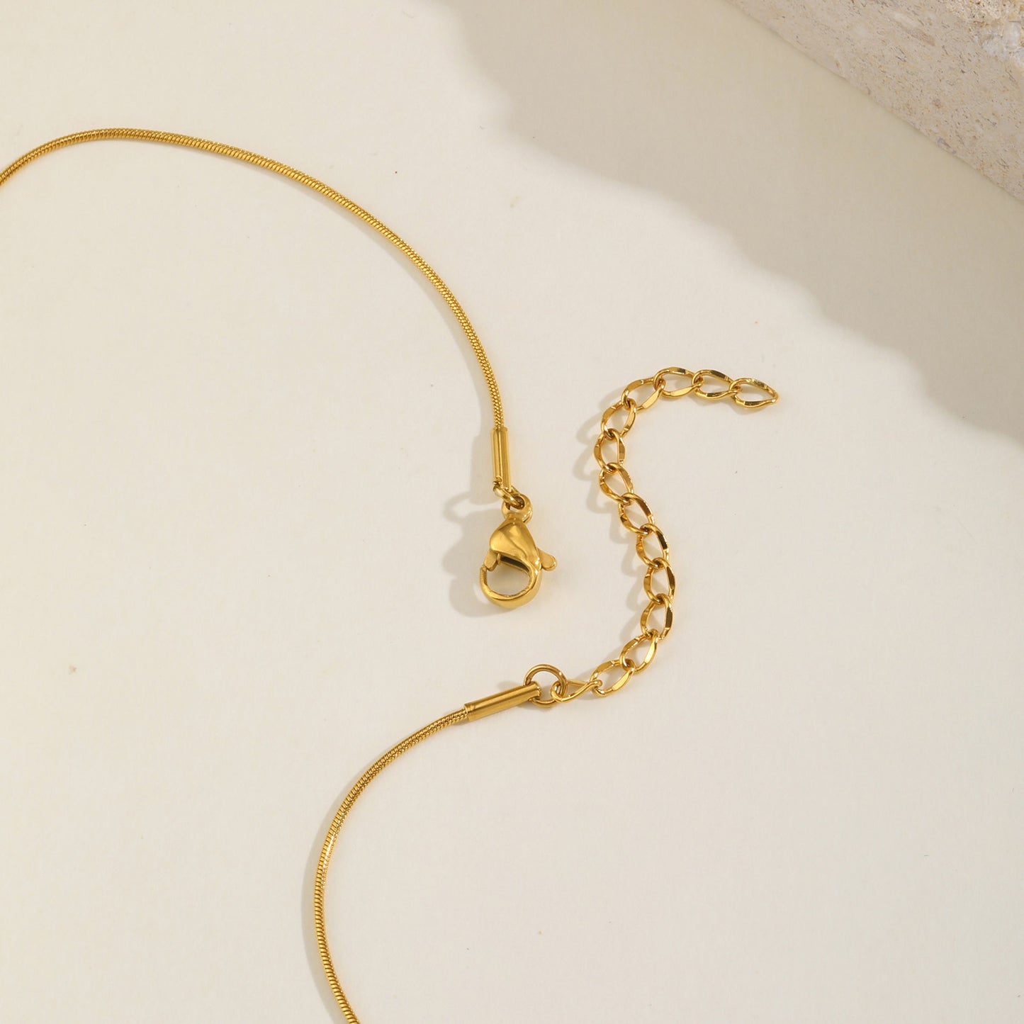 Stainless Steel 3 Bead Necklace Gold Ladies