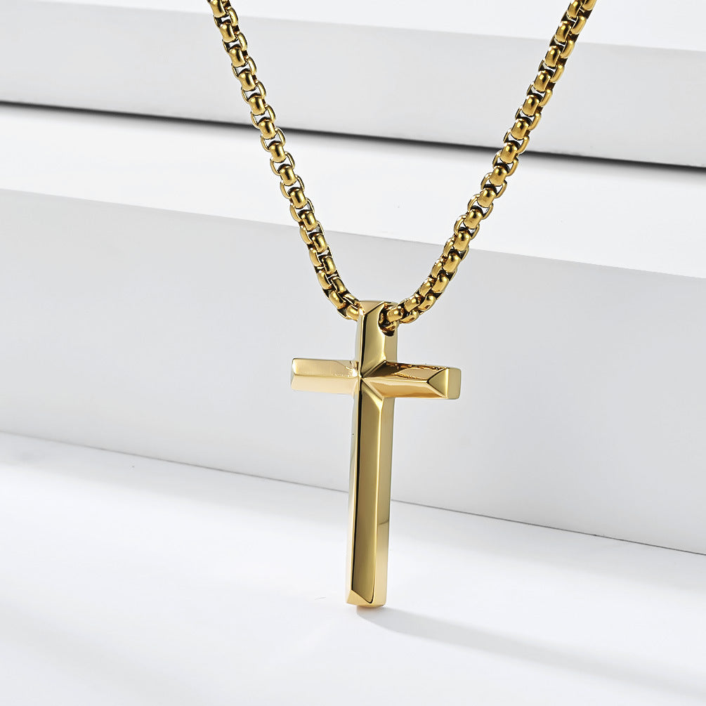 Stainless Steel Cross Geometric Necklace