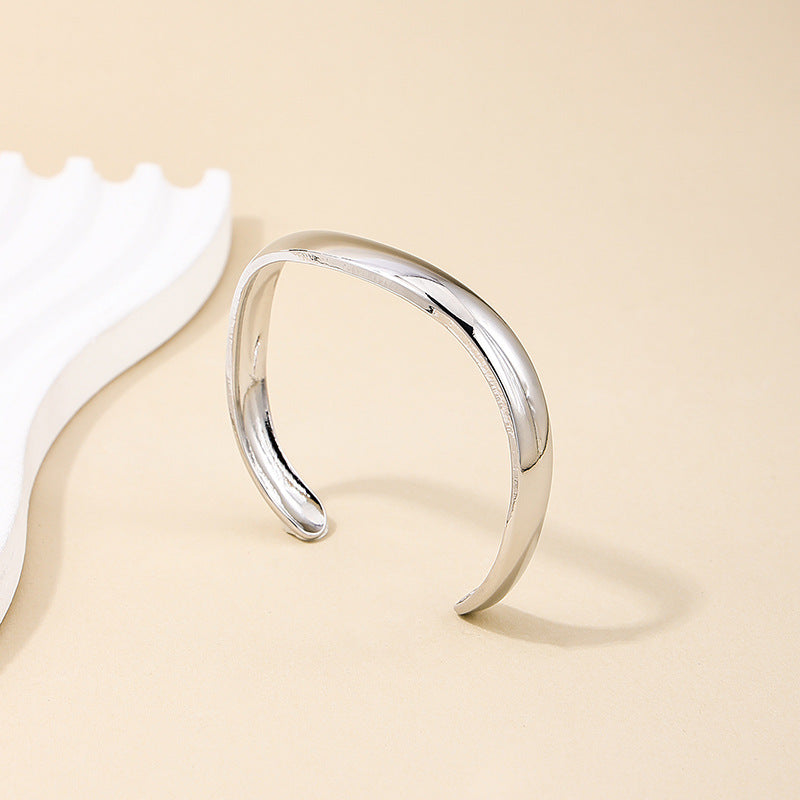 Korean Style Wave Pattern Metal Bracelet for Women - Vienna Verve Collection