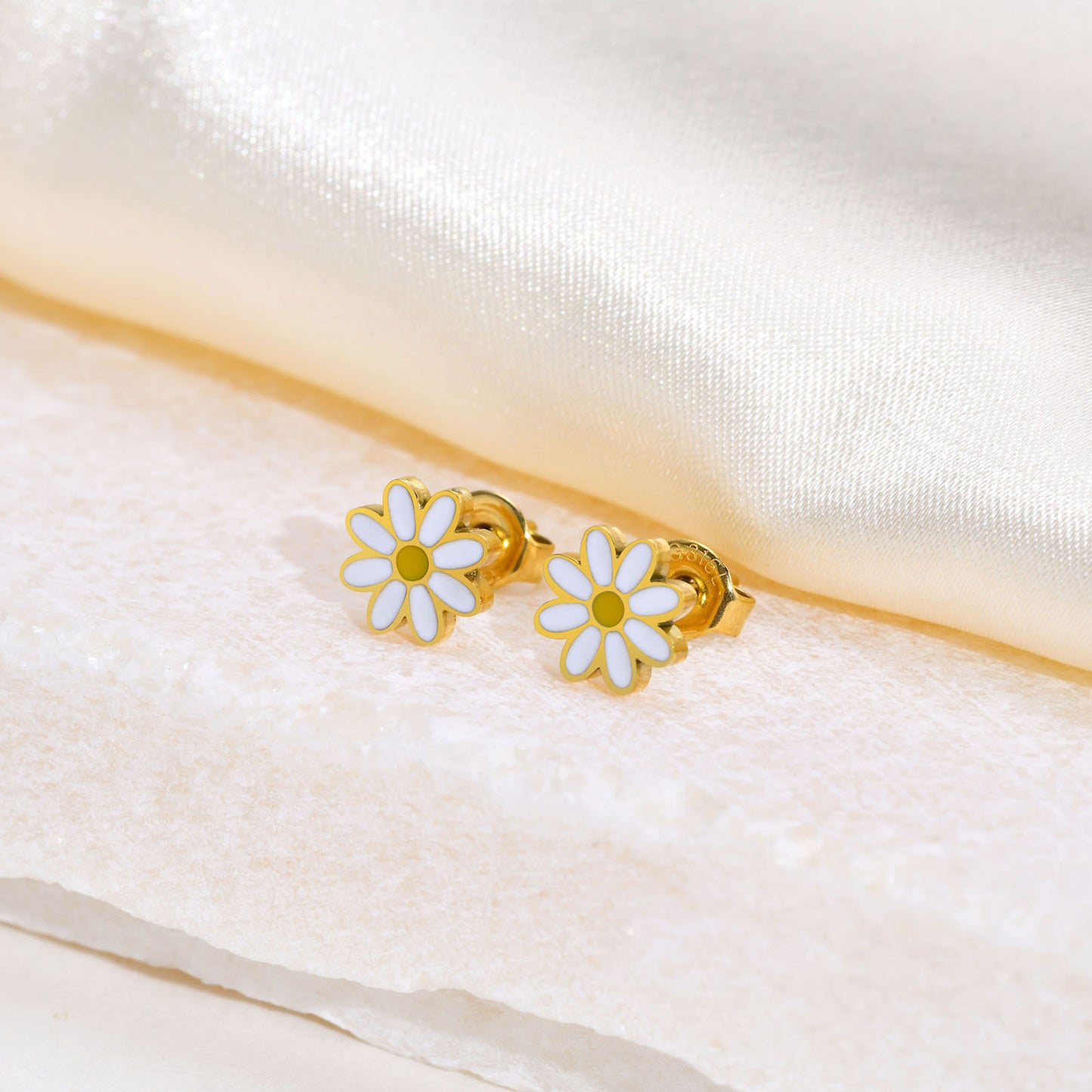 Stainless Steel Fashionable Fresh Epoxy Watermelon Clover Earrings