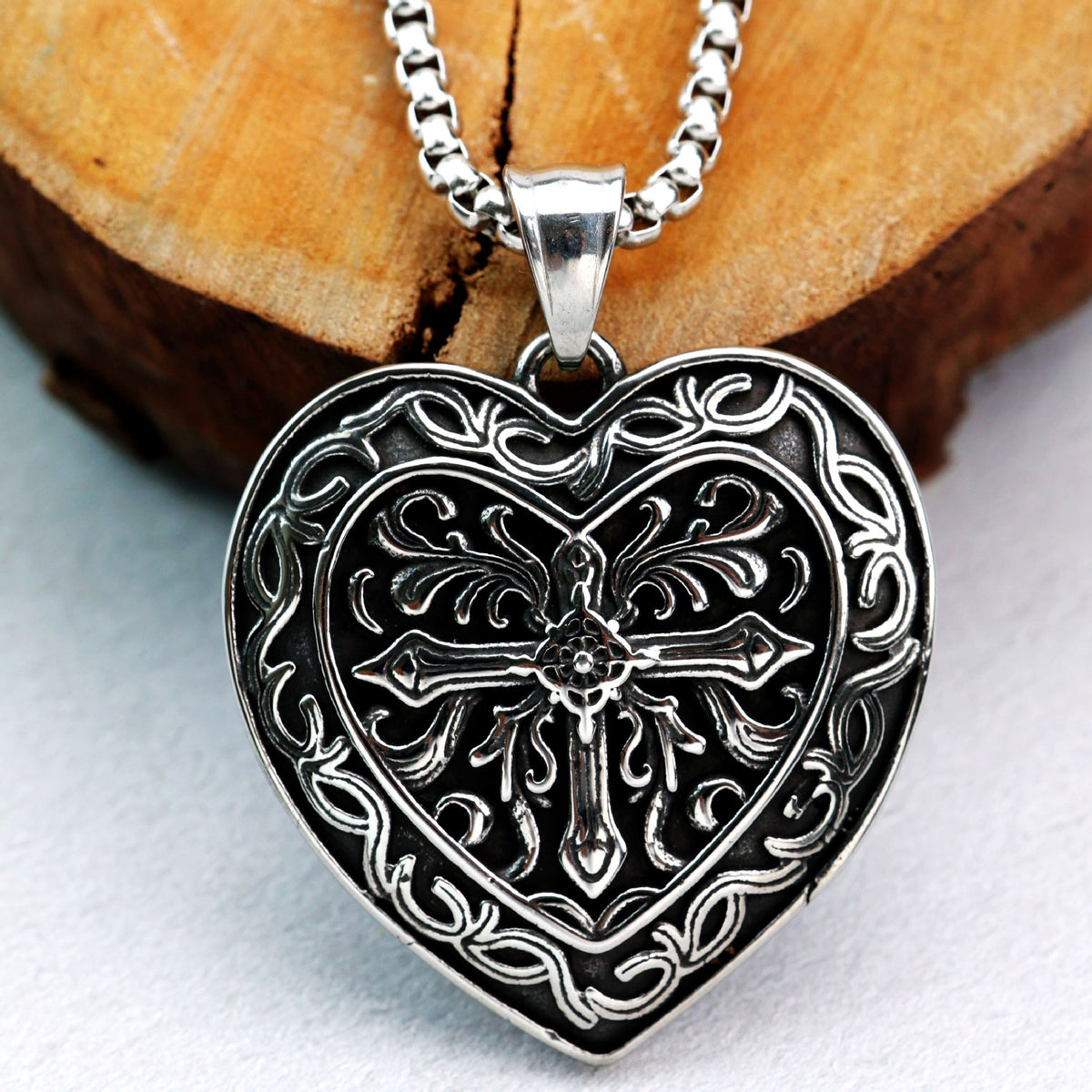 Punk Heart Stainless Steel Pendant Necklace
