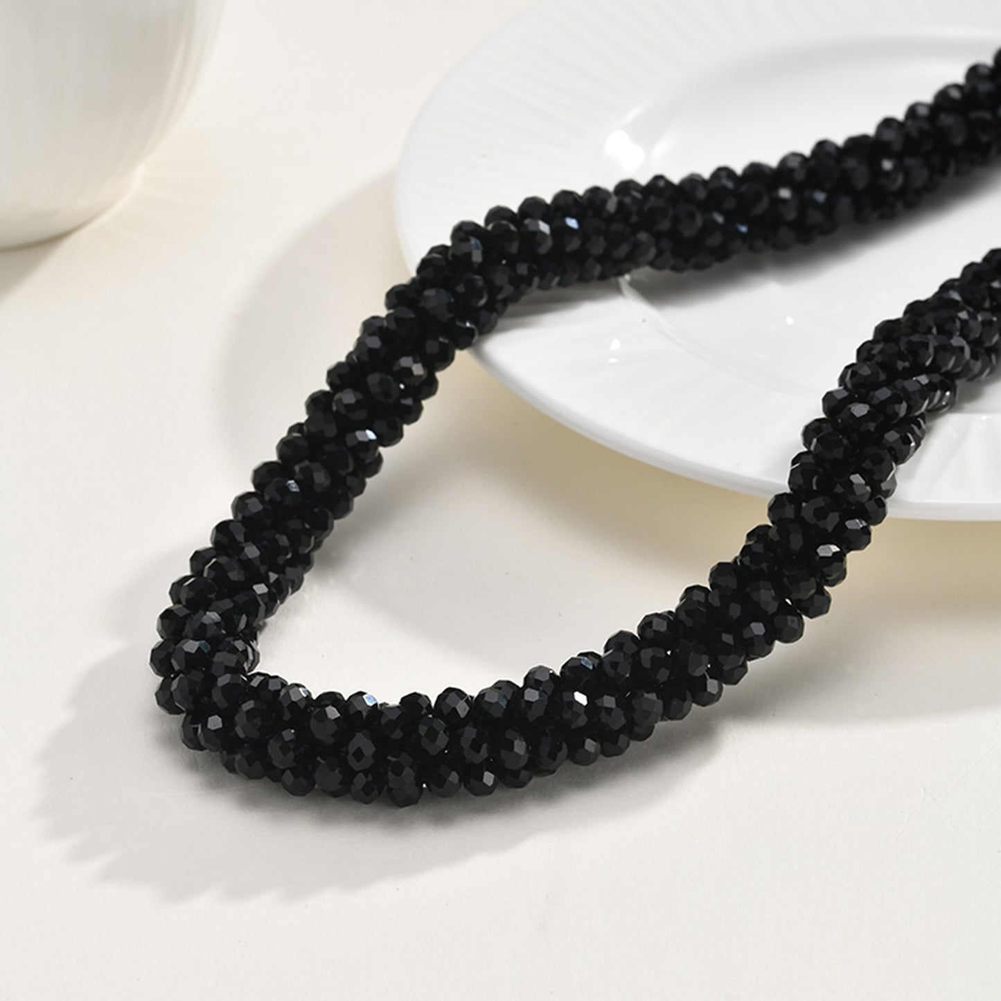 Ladies Dopamine Crystal Beaded Necklace Daily With Sweet Girly Clavicle Chain