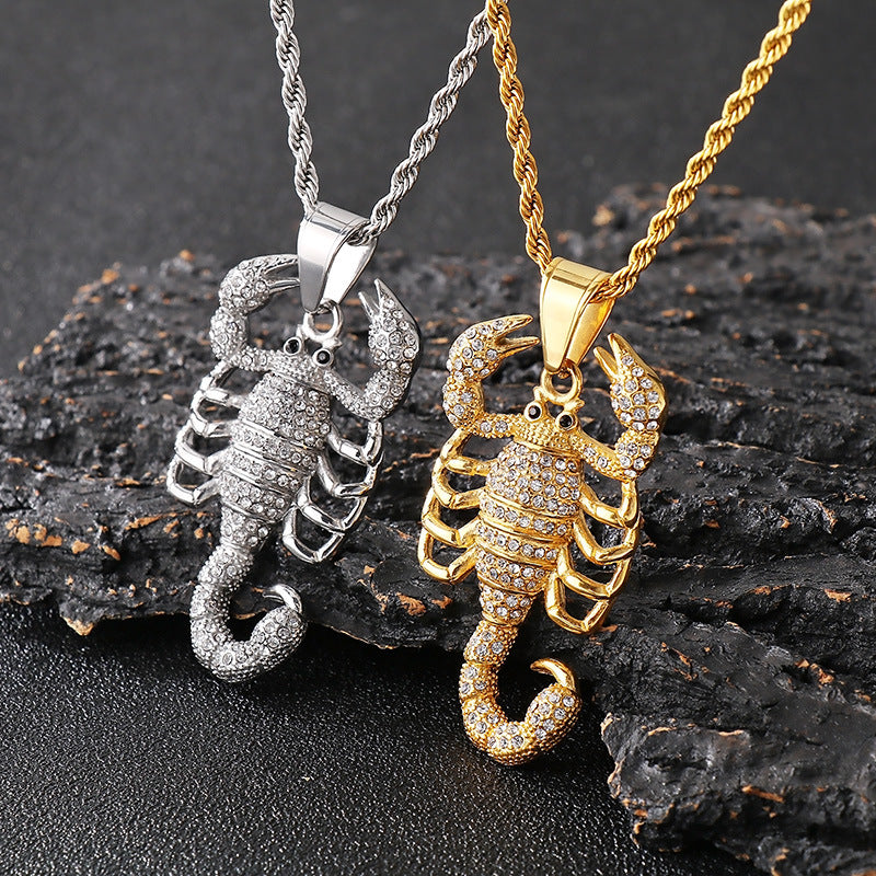 Planderful Everyday Genie Zircon HipHop Scorpion Pendant Men