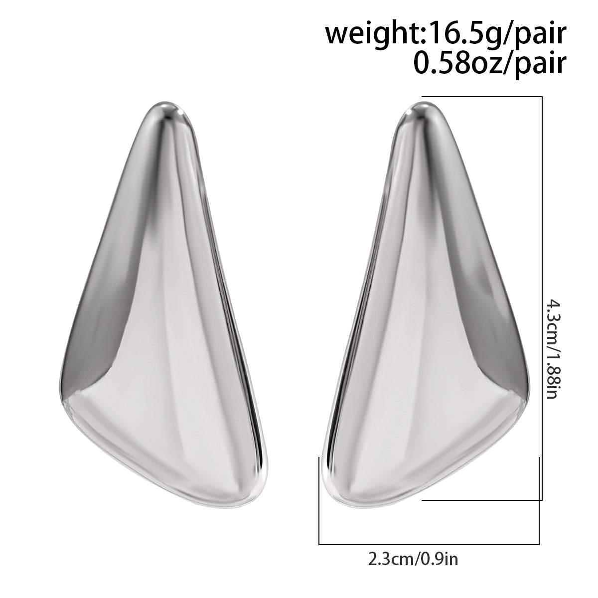 Planderful Vienna Verve Pleated Metal Folding Stud Earrings For Women Versatile Geometric Retro Statement