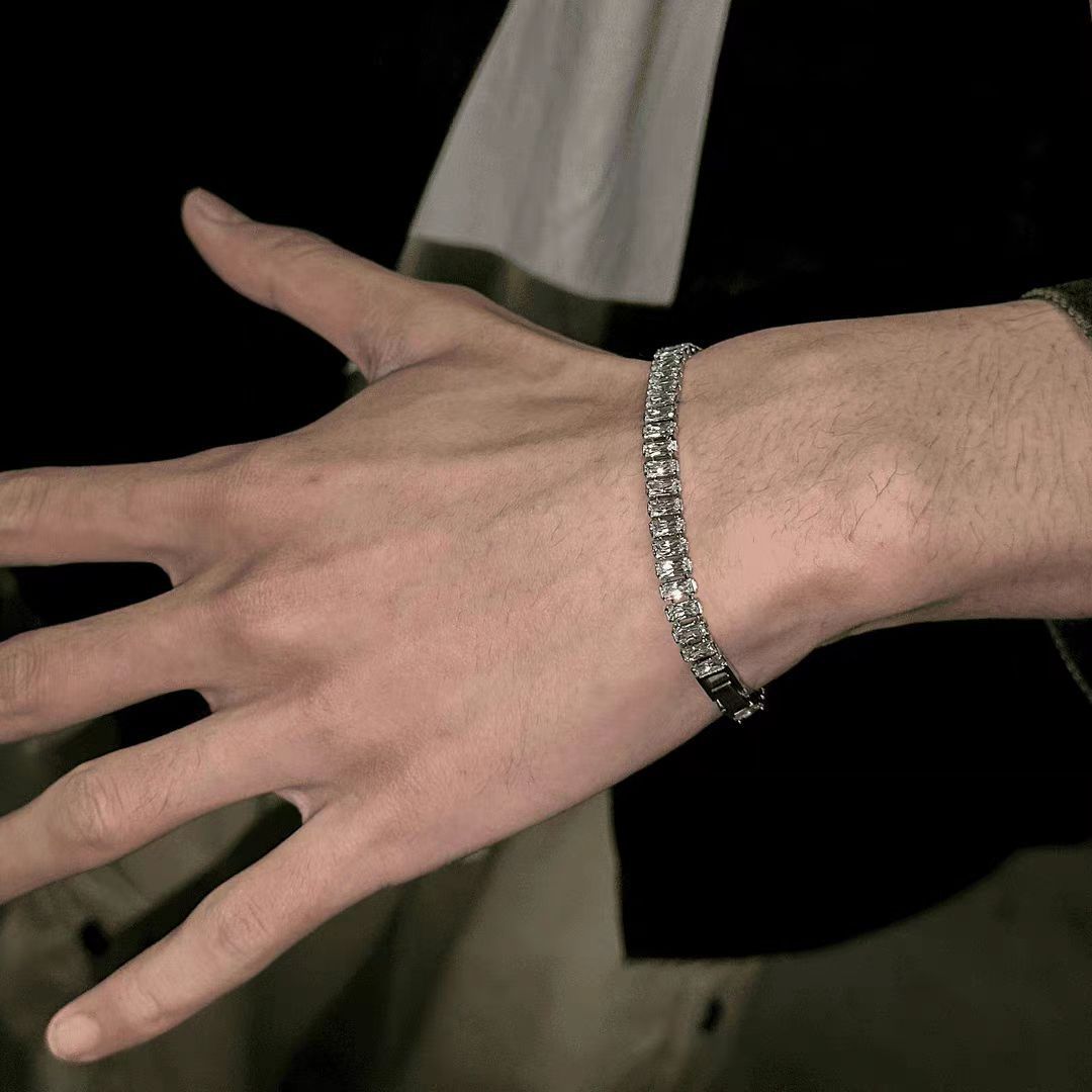 Planderful Jewelry Titanium Steel Zircon Bracelet For Men And Women Fashionable Nonfading Jewelry