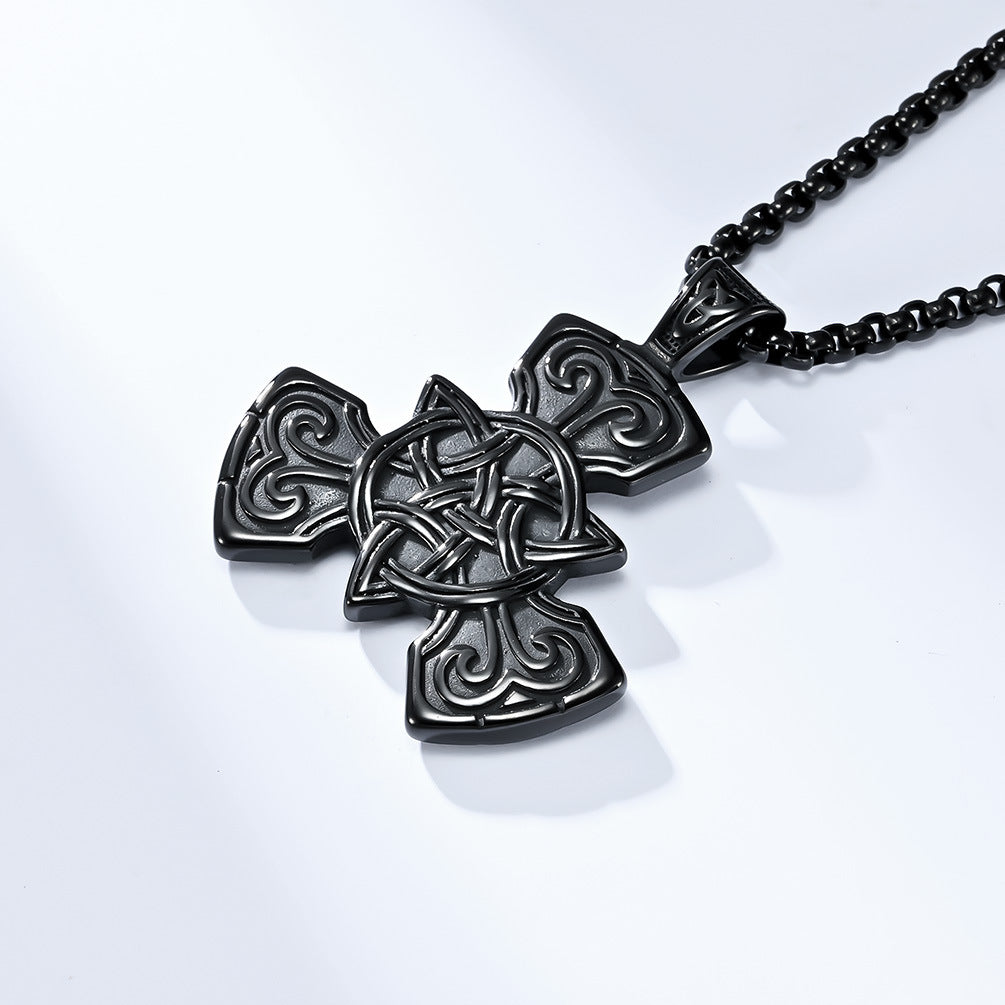 Planderful Viking Pendant Necklace For Men Stainless Steel Celtic Knot Nordic Jewelry