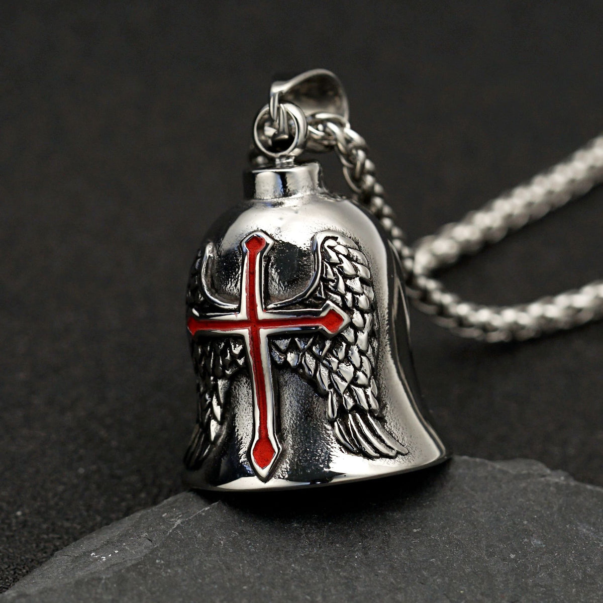 Punk Angel Wing Stainless Steel Men's Pendant Necklace