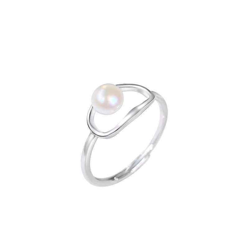 Pearl Cat S925 Sterling Silver Ring
