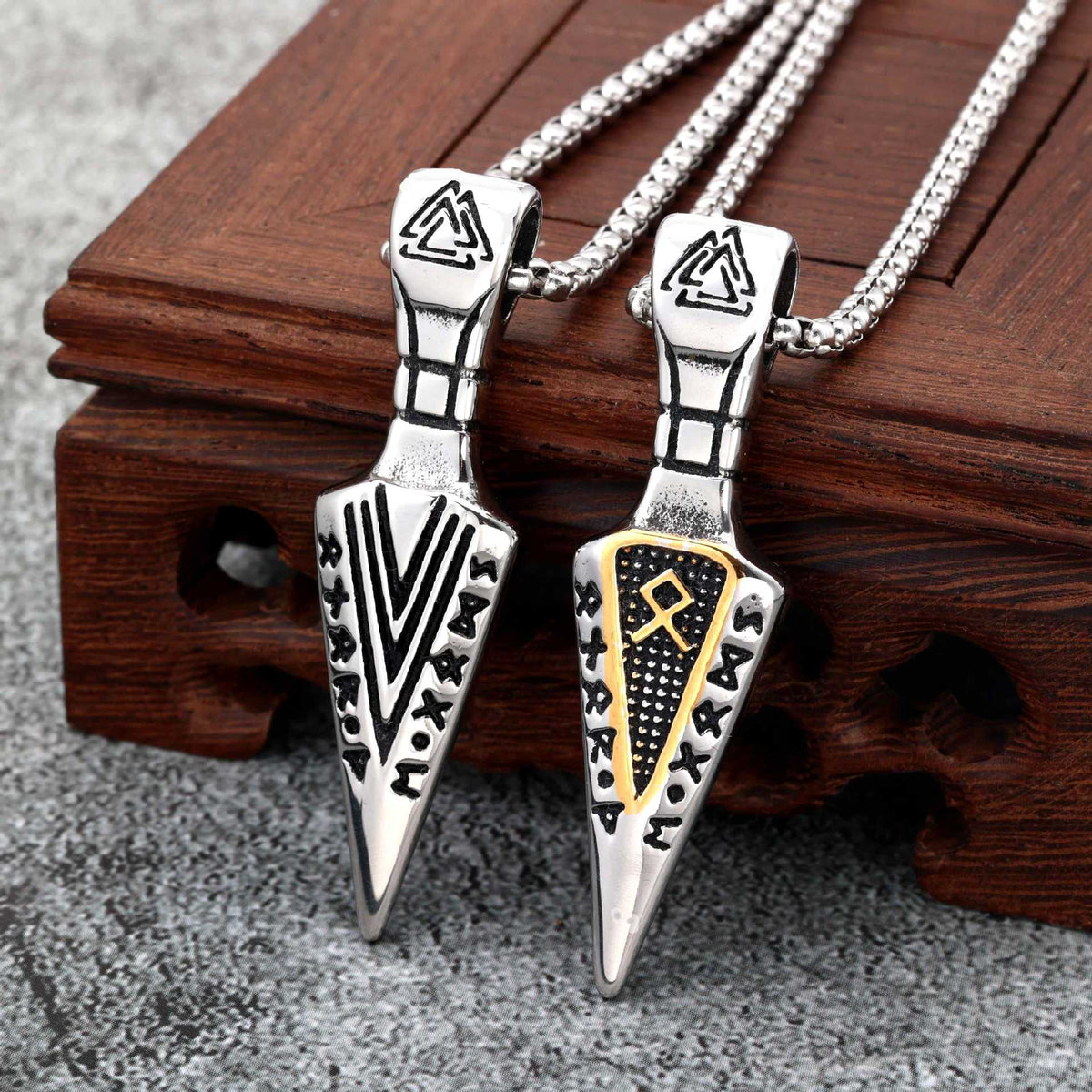 Biker Viking Stainless Steel Pendant Necklace