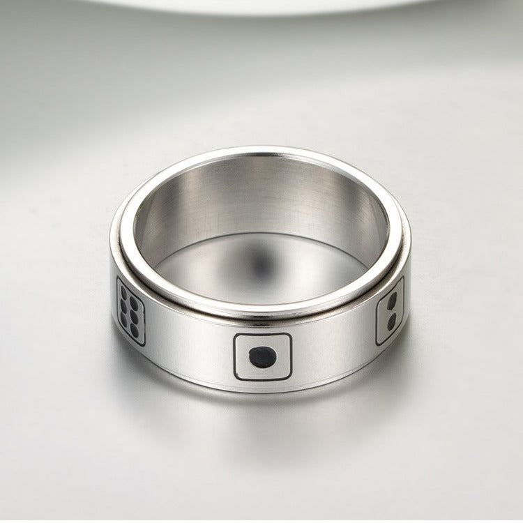 Elegant Titanium Steel Dice Ring for Men – Premium Design