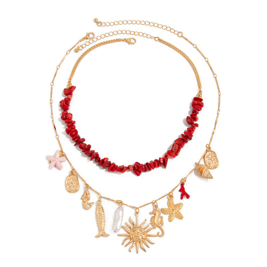 Starfish & Seahorse Coastal Necklace