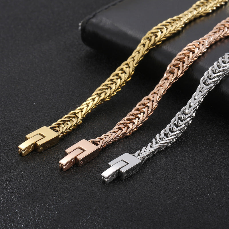 Niche Design Creative Snake Bone Chain, Irregular Wavy Men's Titanium Steel Necklace