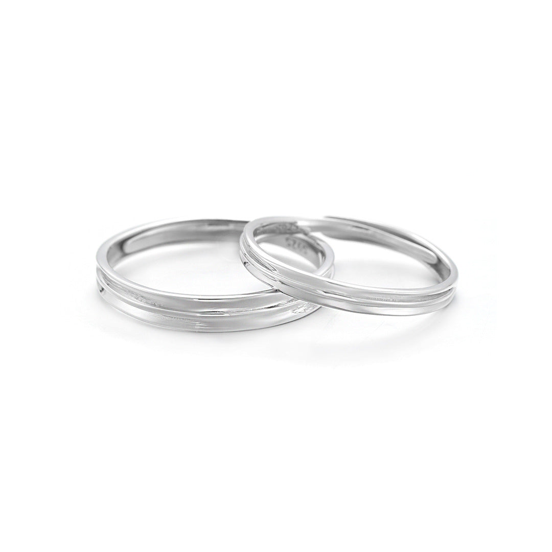 Planderful Everyday Genie – S925 Sterling Silver Couple Rings for Men and Women Simple Light Luxury