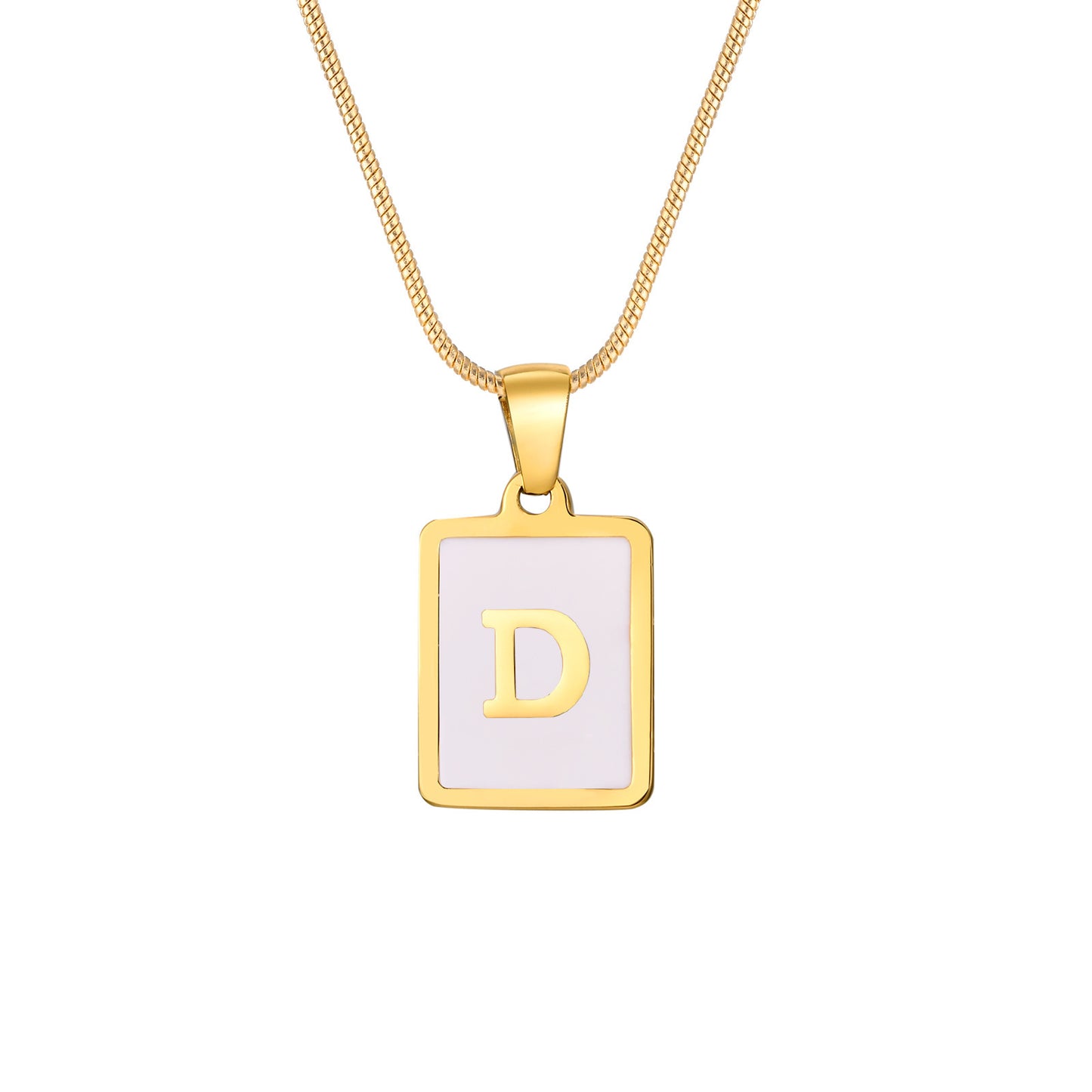 European And American Stainless Steel Gold Letter Pendant Necklace Women