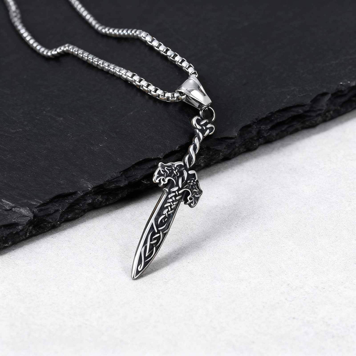 Celtic Knot Sword Stainless Steel Pendant for Men