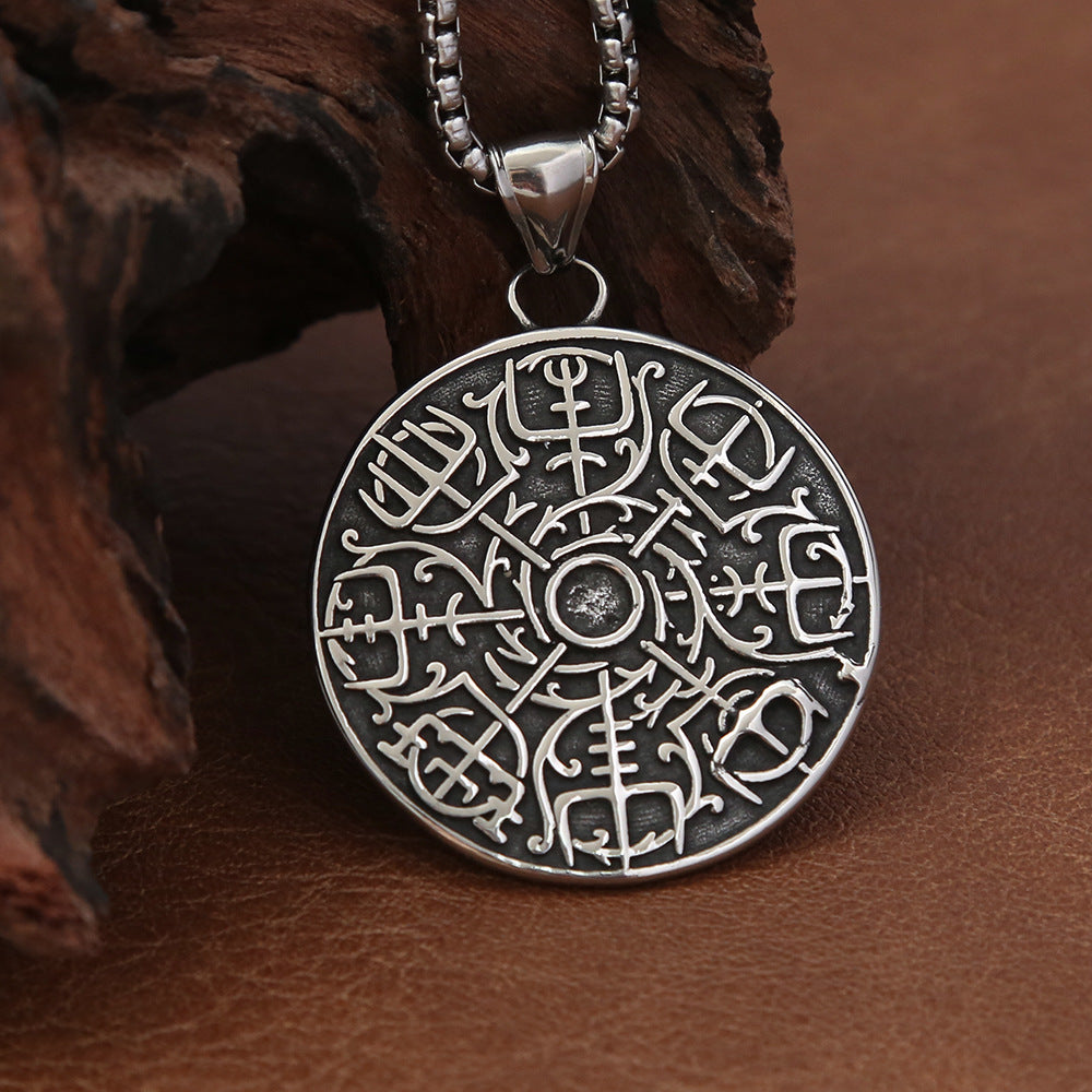 Viking Compass Stainless Steel Necklace for Men Wholesale