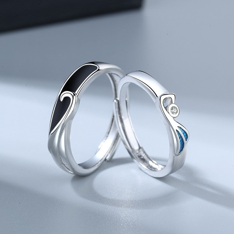 S925 Sterling Silver Phoenix Couple Ring — Adjustable