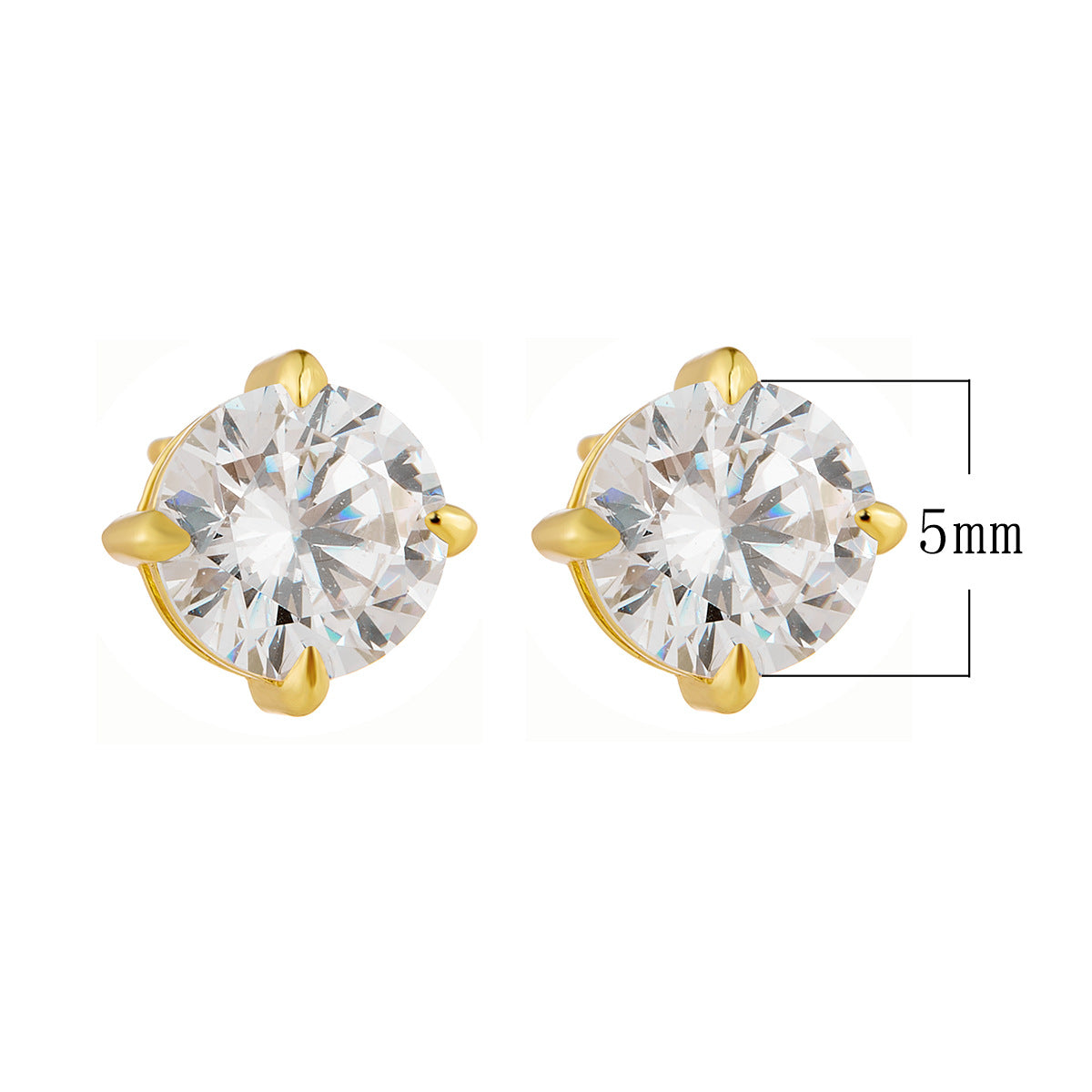 European and American Cross-Border S925 Silver Zircon Stud Earrings
