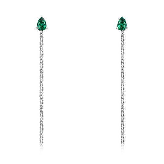 Planderful Jewelry Emerald Earrings Sterling Silver