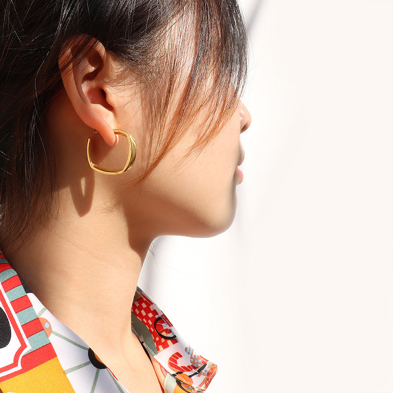 Extravagant Geometric Earrings for Women - Festive Retro Titanium Steel Plated Earrings