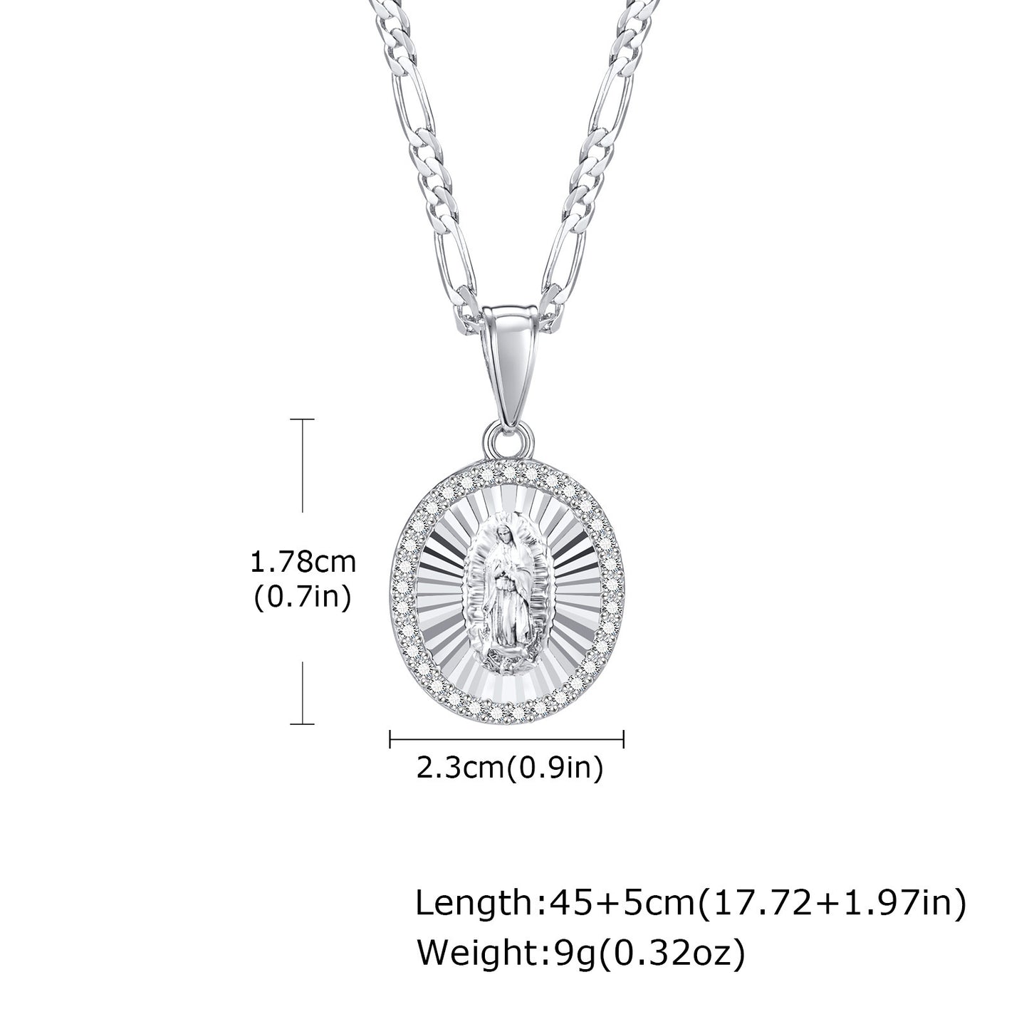Copper Chain Zircon Oval Heart Necklace Imitation White Gold Women's Pendant
