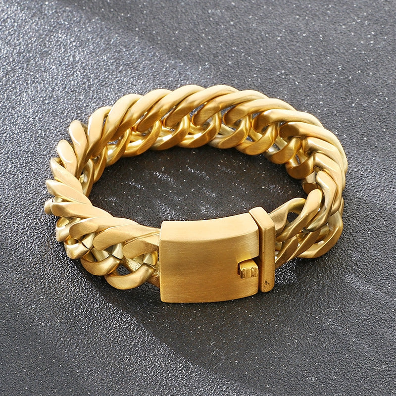 Planderful Premium Cuban Link Bracelet Men 18mm Titanium