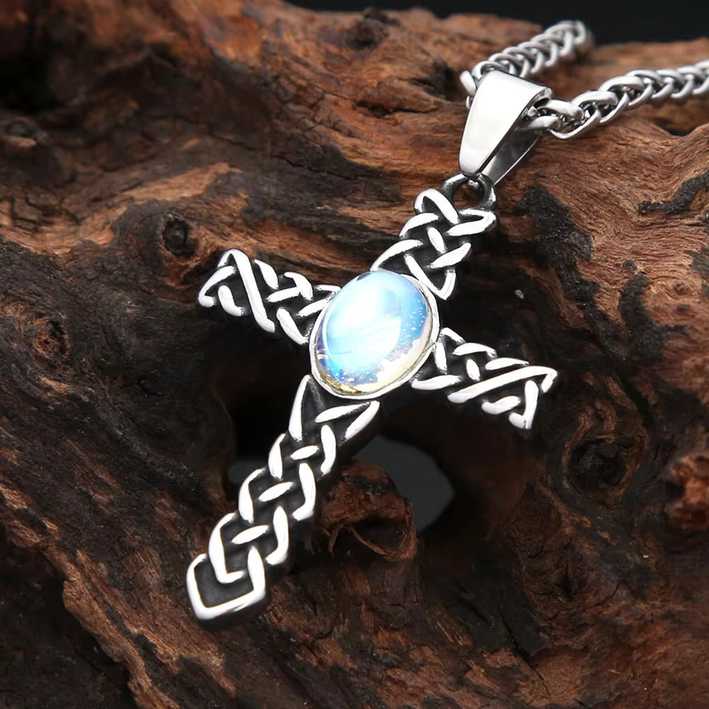 Cross Viking Stainless Steel Men's Pendant Necklace