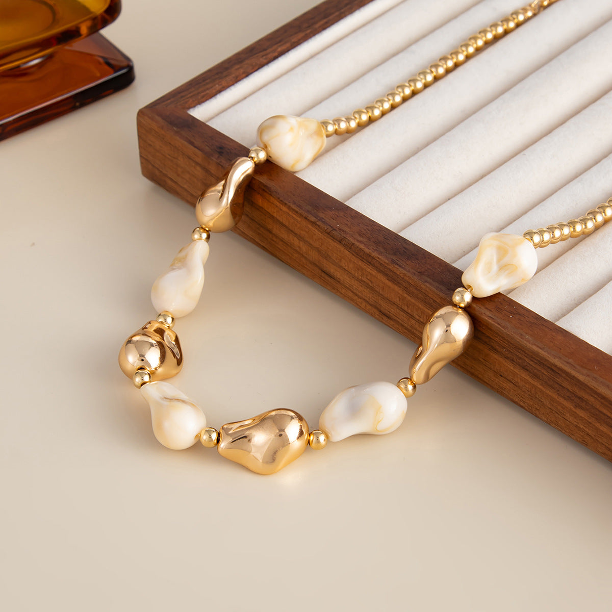 French Baroque Pearl Bead Necklace