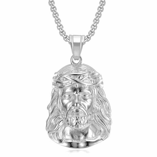 Planderful Everyday Genie Hip Hop Necklace Stainless Steel Avatar Pendant With Zircon For Men And Women