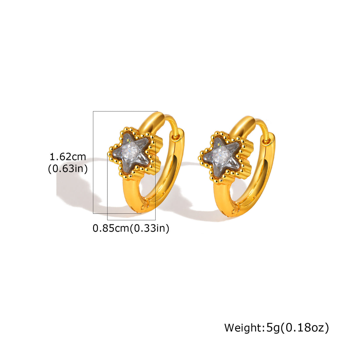 Stainless Steel Zircon Heart Earrings