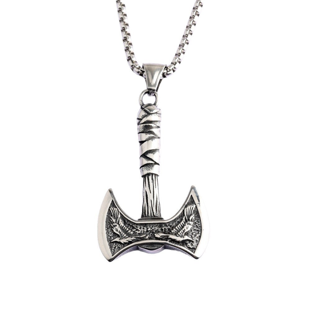 Viking Wolf Stainless Steel Men's Pendant Necklace