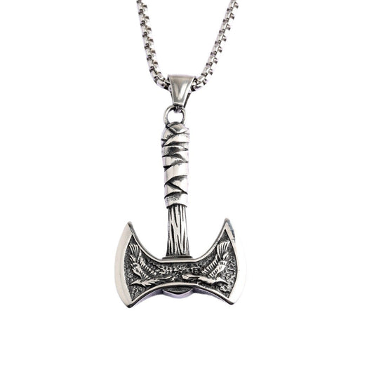 Viking Wolf Stainless Steel Men's Pendant Necklace