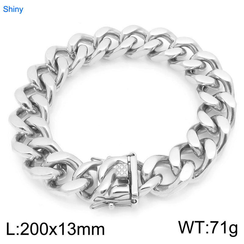 Planderful Mens Dragon Beard Buckle Cuban Chain Bracelet