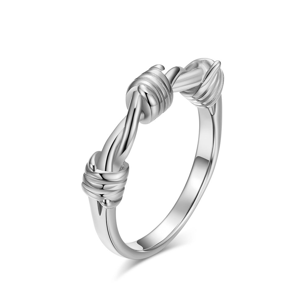 European And American Cold Wind Wire Knot Ring For Men